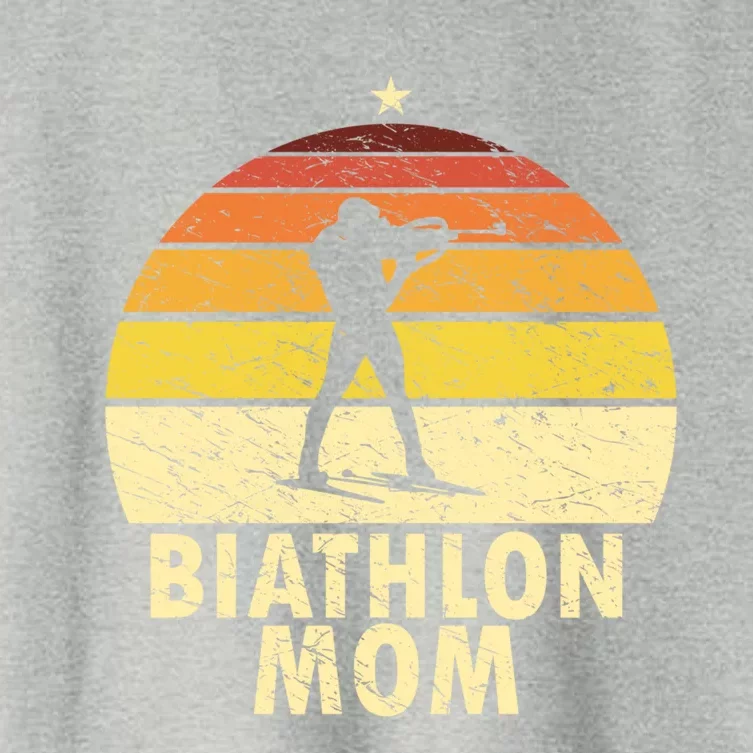 Retro Biathlon Mom Wintersport Cross Country Skiing Biathlon Funny Gift Women's Crop Top Tee