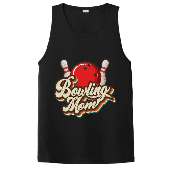 Retro Bowling Mom Sports Mama Mothers Day Great Gift Performance Tank