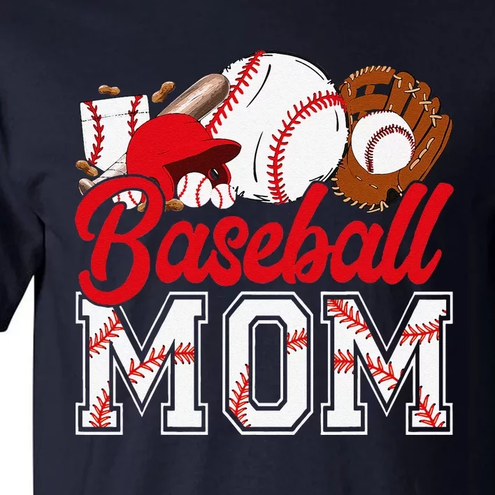 Retro Baseball Mom Mama Baseball Life Softball Life Game Day Tall T-Shirt