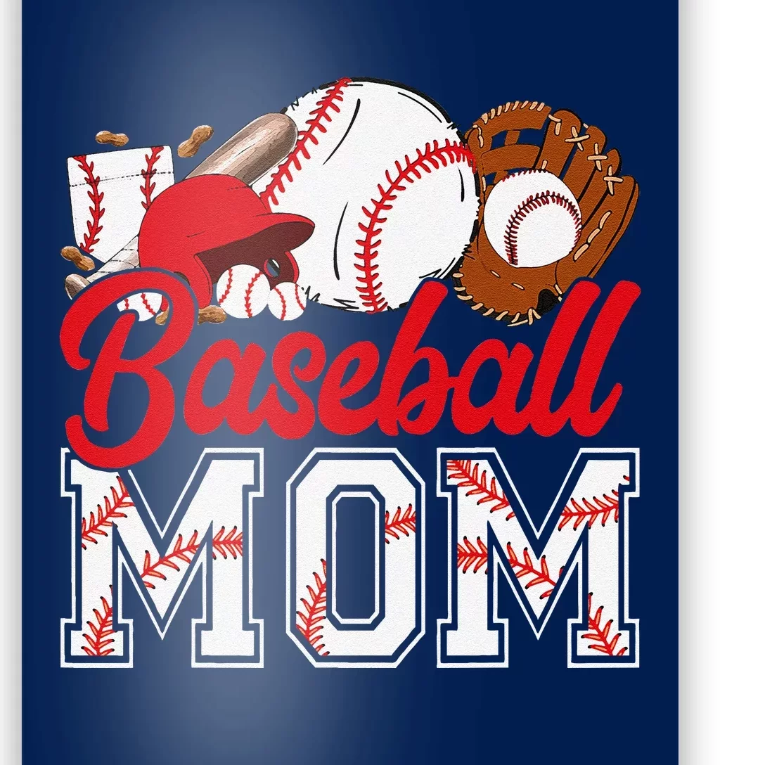 Retro Baseball Mom Mama Baseball Life Softball Life Game Day Poster