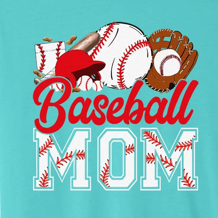 Retro Baseball Mom Mama Baseball Life Softball Life Game Day ChromaSoft Performance T-Shirt