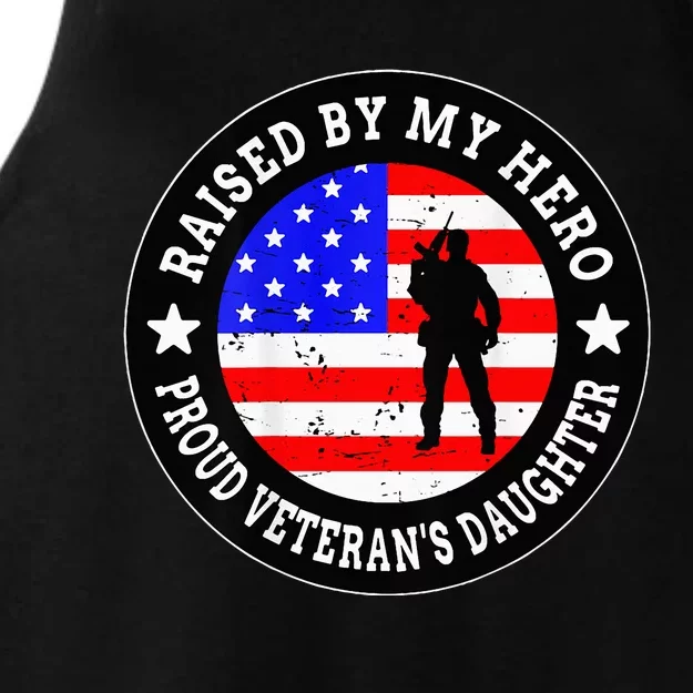 Raised By My Hero VeteranS Daughter Ladies Tri-Blend Wicking Tank