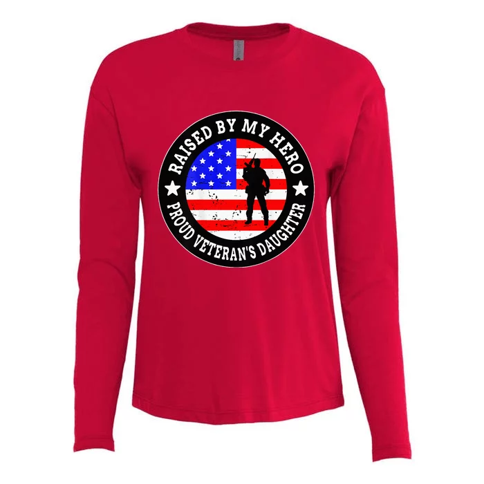 Raised By My Hero VeteranS Daughter Womens Cotton Relaxed Long Sleeve T-Shirt