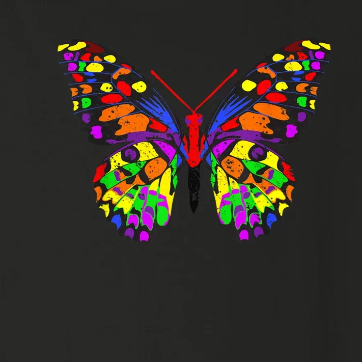 Rainbow Butterflies Monarch Butterfly Toddler Long Sleeve Shirt