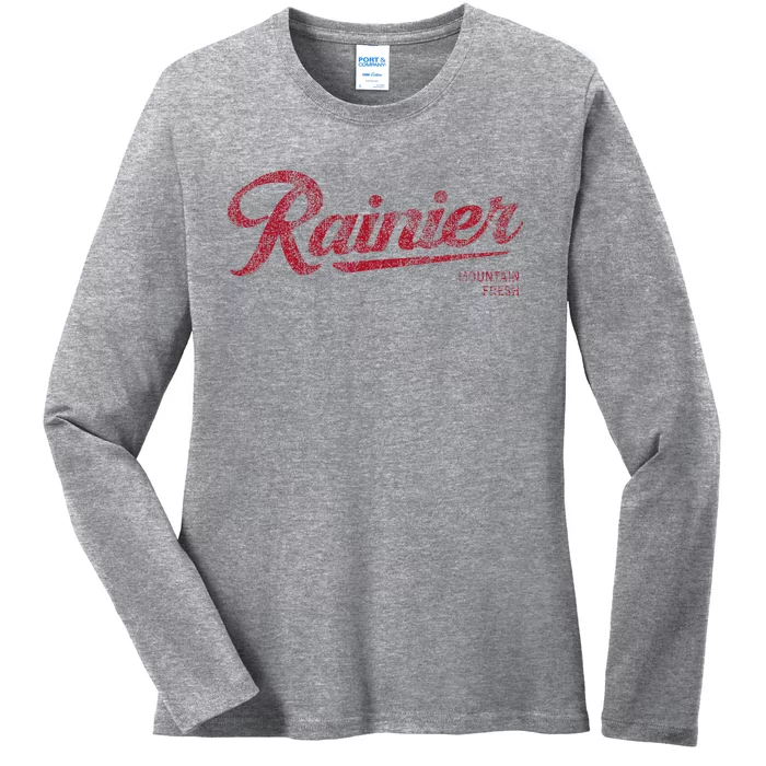 Rainier Beer Mountain Fresh Ladies Long Sleeve Shirt