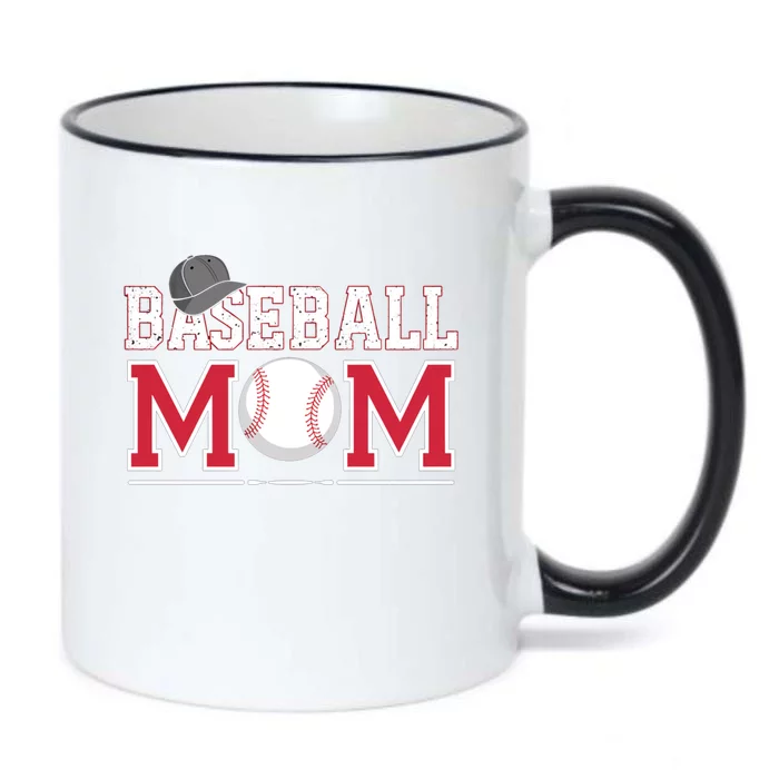 Retro Baseball Mom Mama Baseball Life Softball Life Game Day Gift Black Color Changing Mug