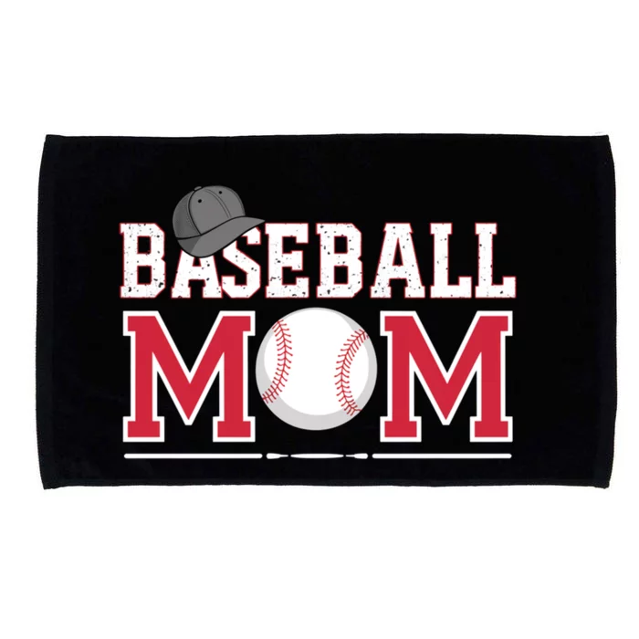 Retro Baseball Mom Mama Baseball Life Softball Life Game Day Gift Microfiber Hand Towel