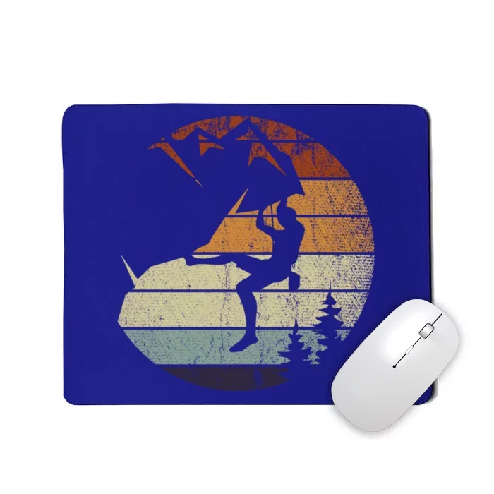 Retro Bouldering Mountain Climber Climb Sports Rock Climbing Gift Mousepad