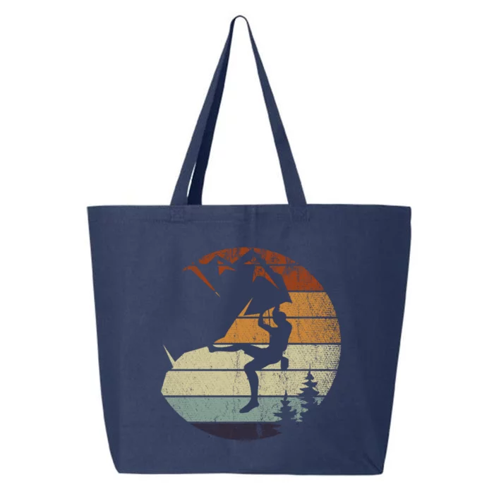 Retro Bouldering Mountain Climber Climb Sports Rock Climbing Gift 25L Jumbo Tote