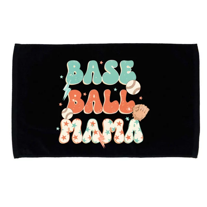 Retro Baseball Mama Sport American Mama Sport Mom Gift Microfiber Hand Towel