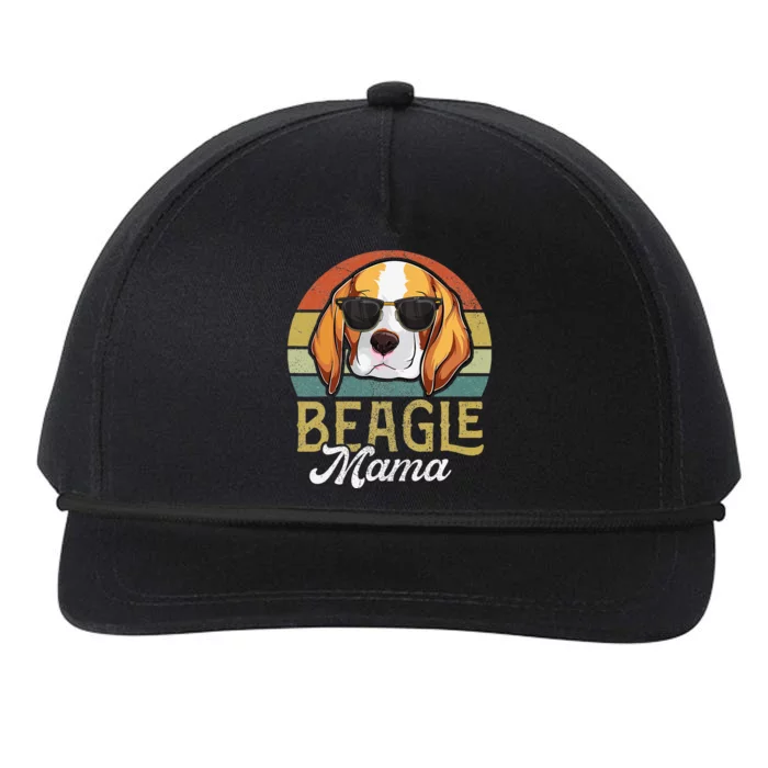 Retro Beagle Mama Mothers Day Dog Mom Snapback Five-Panel Rope Hat