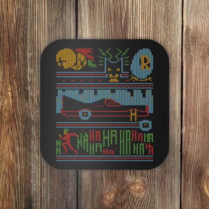 Retro Bat Mobile Gamer Nerdy Ugly Christmas Coaster