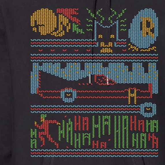 Retro Bat Mobile Gamer Nerdy Ugly Christmas Premium Hoodie