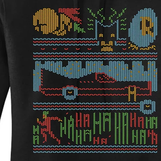 Retro Bat Mobile Gamer Nerdy Ugly Christmas Women's Pullover Hoodie