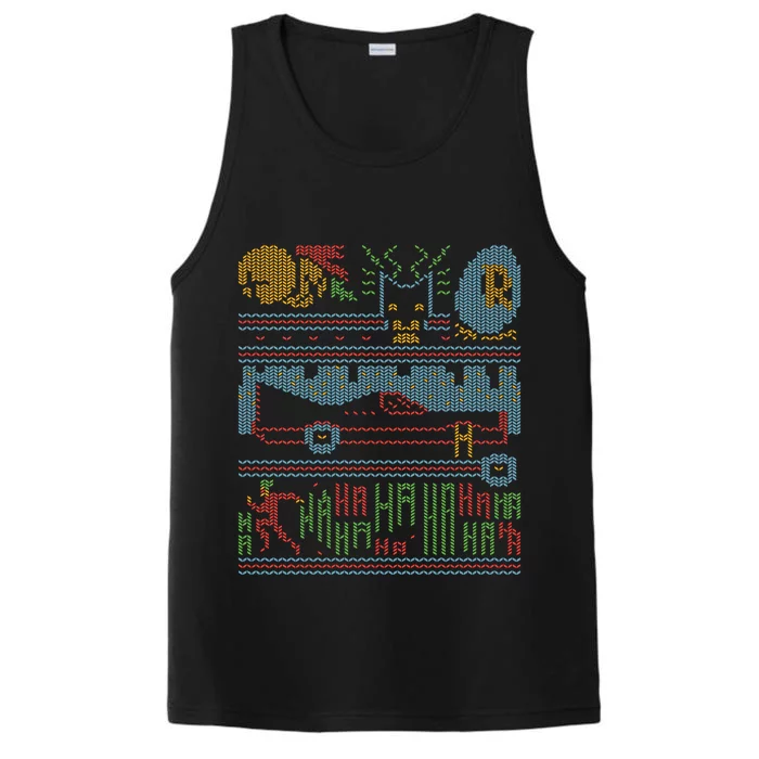 Retro Bat Mobile Gamer Nerdy Ugly Christmas Performance Tank