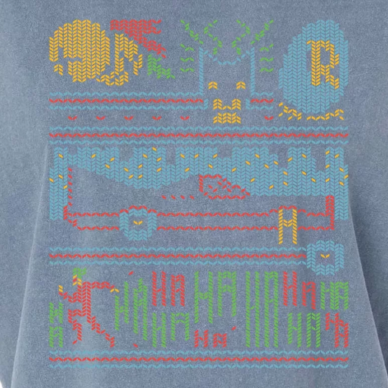 Retro Bat Mobile Gamer Nerdy Ugly Christmas Garment-Dyed Women's Muscle Tee