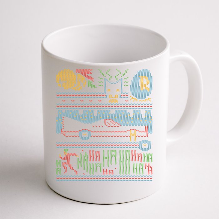 Retro Bat Mobile Gamer Nerdy Ugly Christmas Front & Back Coffee Mug