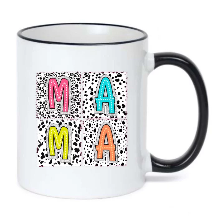 Retro Boho Mama Mother Black Color Changing Mug