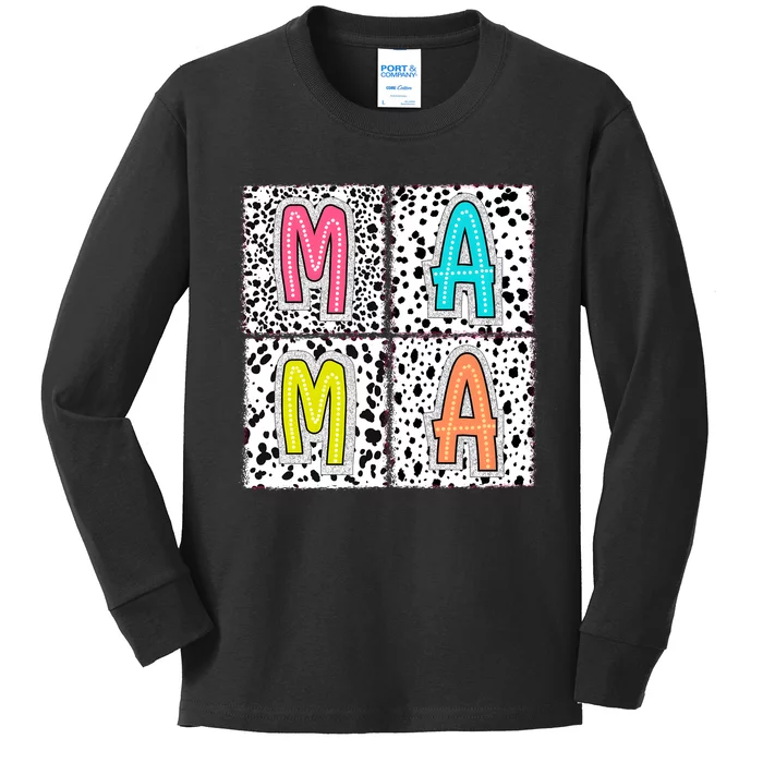 Retro Boho Mama Mother Kids Long Sleeve Shirt