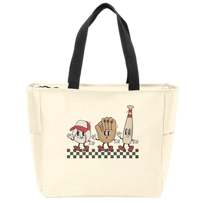 Retro Baseball Mama Game Day Sport Mom Mothers Day Zip Tote Bag