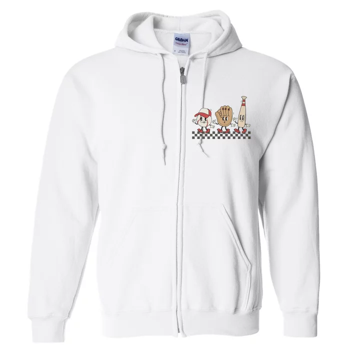 Retro Baseball Mama Game Day Sport Mom Mothers Day Full Zip Hoodie