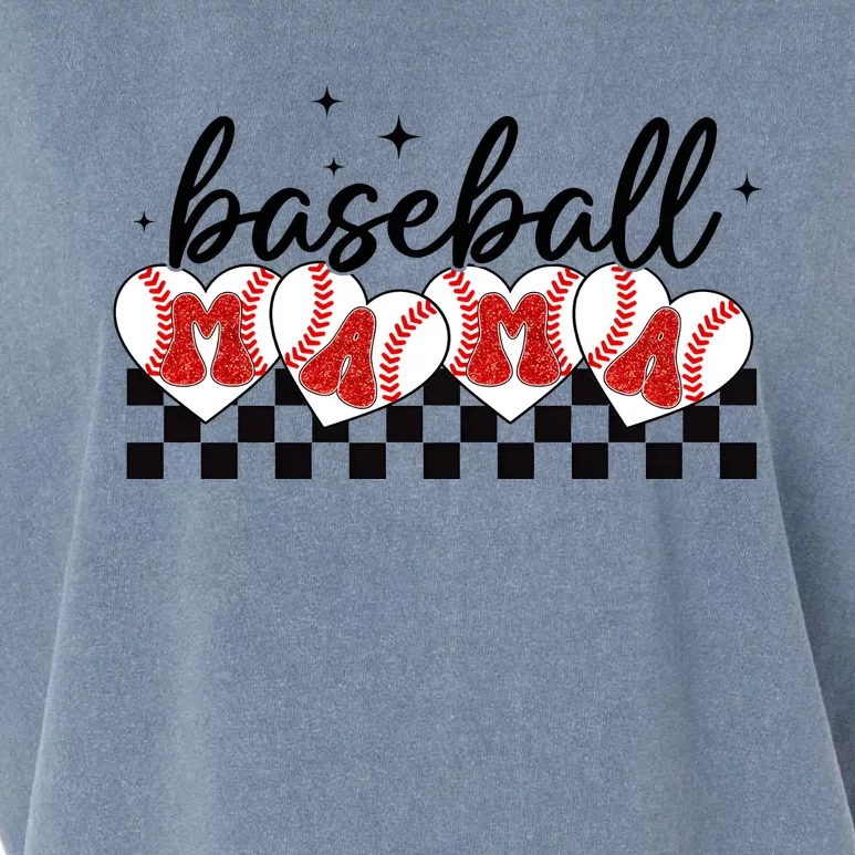 Retro Baseball Mama Sports Mom Garment-Dyed Women's Muscle Tee