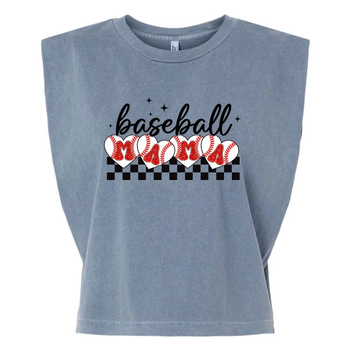 Retro Baseball Mama Sports Mom Garment-Dyed Women's Muscle Tee