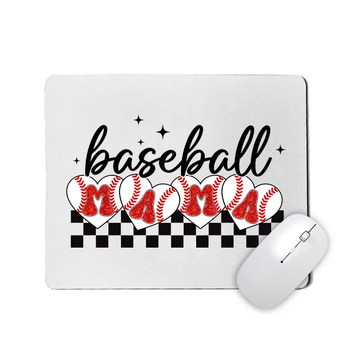 Retro Baseball Mama Sports Mom Mousepad