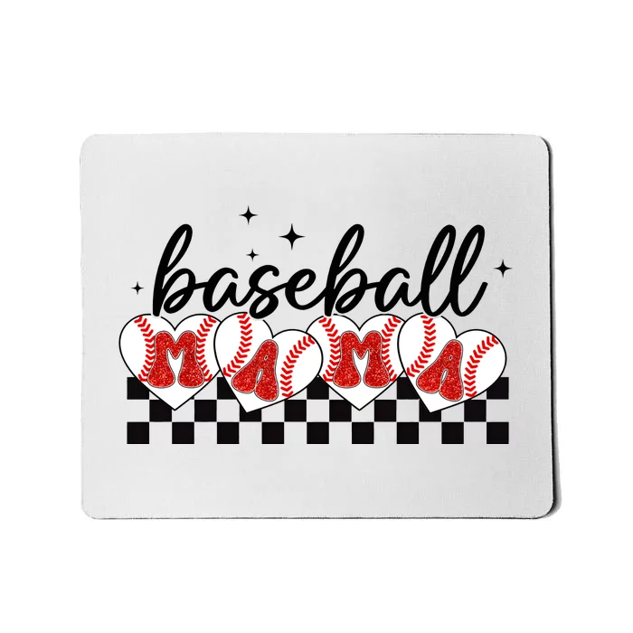 Retro Baseball Mama Sports Mom Mousepad