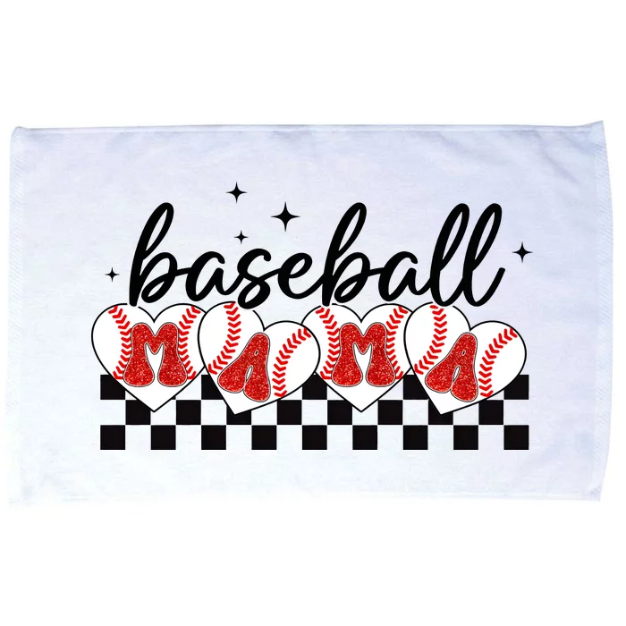 Retro Baseball Mama Sports Mom Microfiber Hand Towel