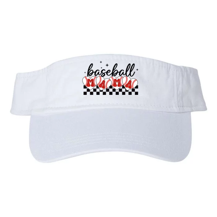 Retro Baseball Mama Sports Mom Valucap Bio-Washed Visor