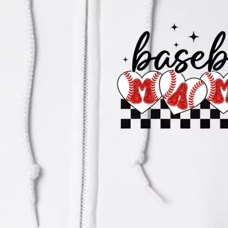 Retro Baseball Mama Sports Mom Full Zip Hoodie