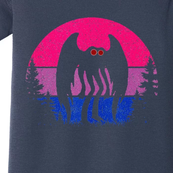 Retro Bi Mothman Bisexual Pride Point Pleasant Cryptid Baby Bodysuit