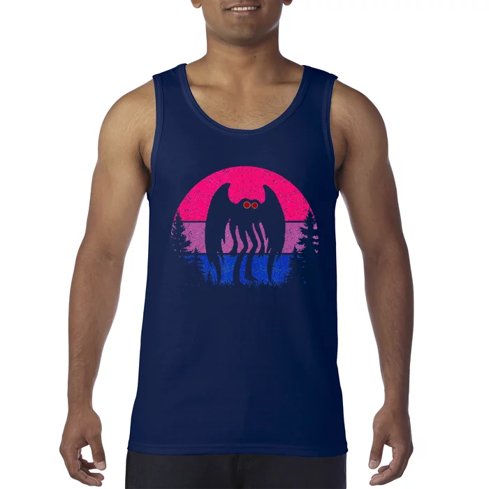 Retro Bi Mothman Bisexual Pride Point Pleasant Cryptid Tank Top