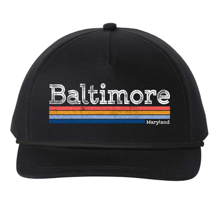 Retro Baltimore Maryland Snapback Five-Panel Rope Hat