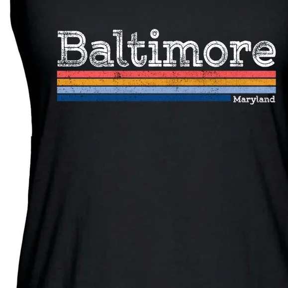 Retro Baltimore Maryland Ladies Essential Flowy Tank