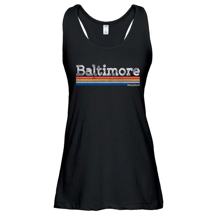 Retro Baltimore Maryland Ladies Essential Flowy Tank