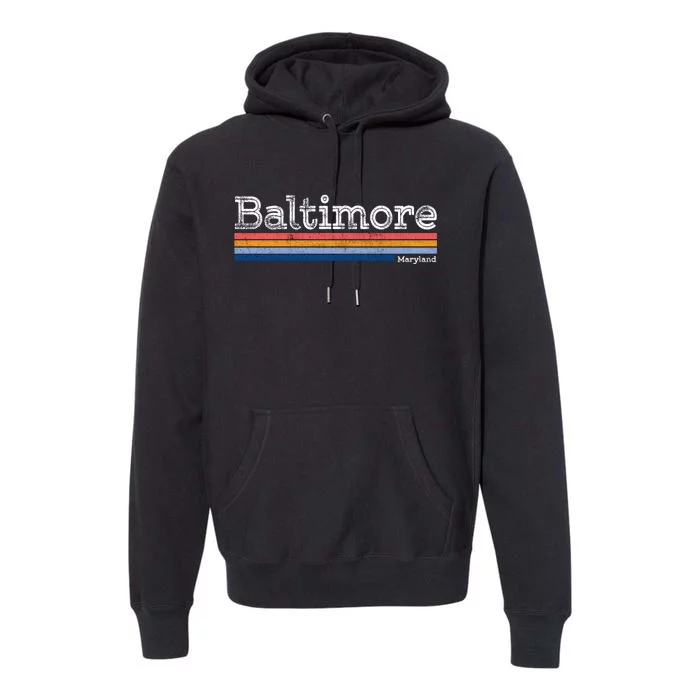 Retro Baltimore Maryland Premium Hoodie