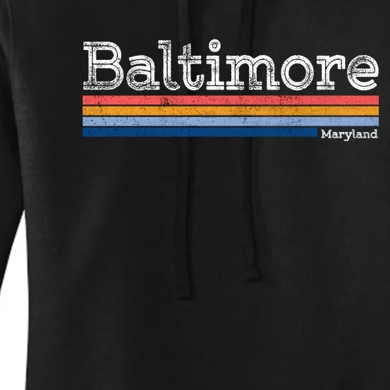 Retro Baltimore Maryland Women's Pullover Hoodie