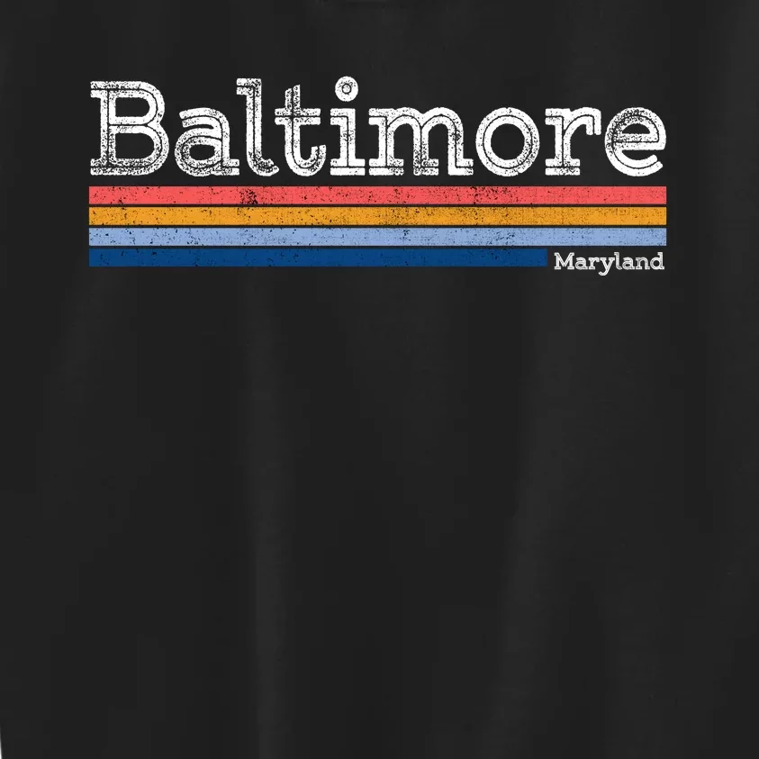 Retro Baltimore Maryland Kids Sweatshirt