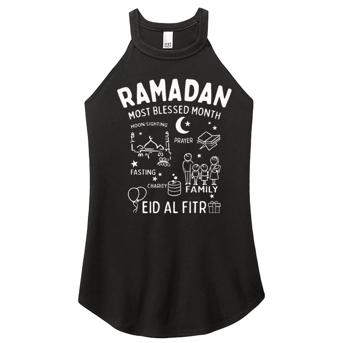 Ramadan Blessed Month Muslim Islamic Eid al Fitr Women’s Perfect Tri Rocker Tank