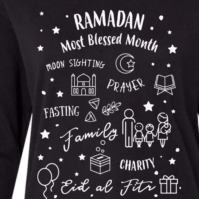 Ramadan Blessed Month Muslim Islamic Ramadhan Eid al Fitr Womens Cotton Relaxed Long Sleeve T-Shirt