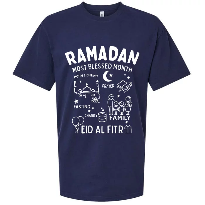 Ramadan Blessed Month Muslim Islamic Eid Al Fitr Gift Sueded Cloud Jersey T-Shirt