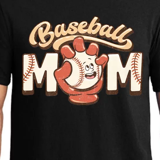 Retro Baseball Mom Baseball Mom For Mother's Day Baseball Season Pajama Set