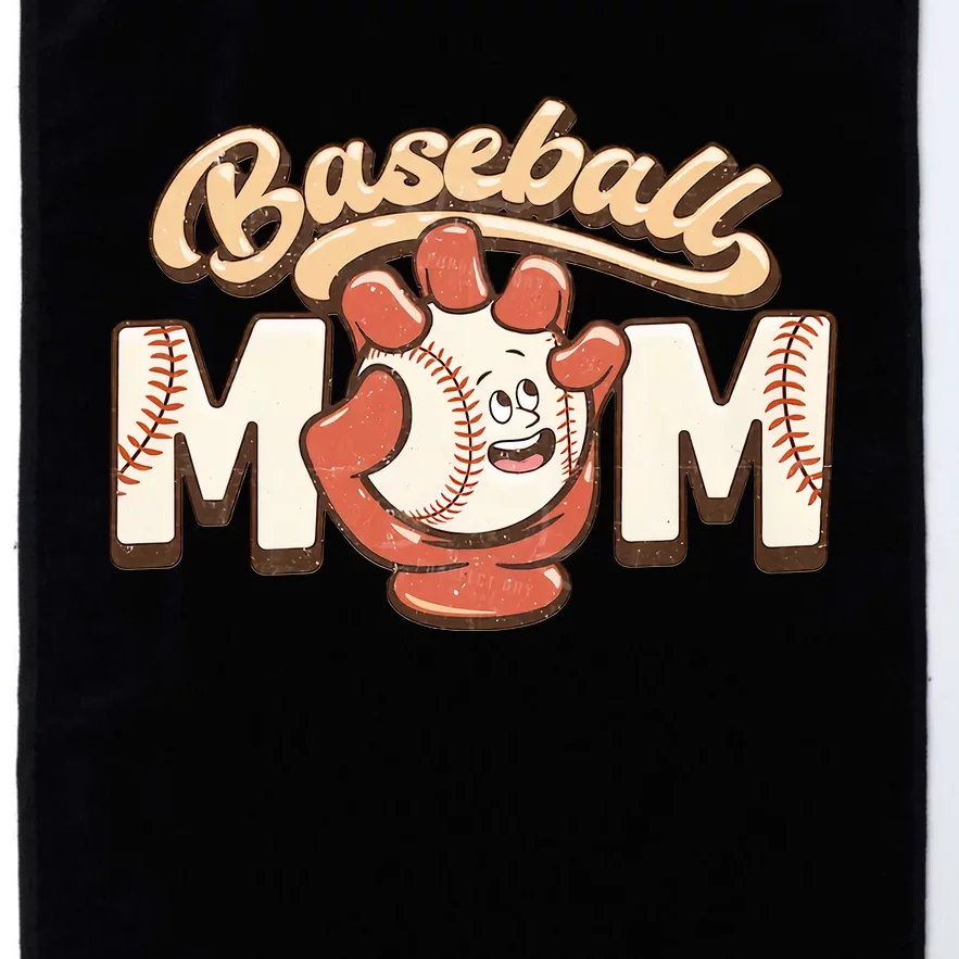 Retro Baseball Mom Baseball Mom For Mother's Day Baseball Season Platinum Collection Golf Towel