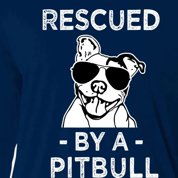 Rescued by my Pitbull Dog funny saying Cooling Performance Long Sleeve Crew