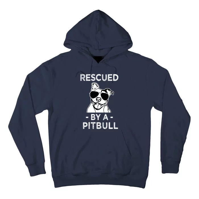 Rescued by my Pitbull Dog funny saying Tall Hoodie