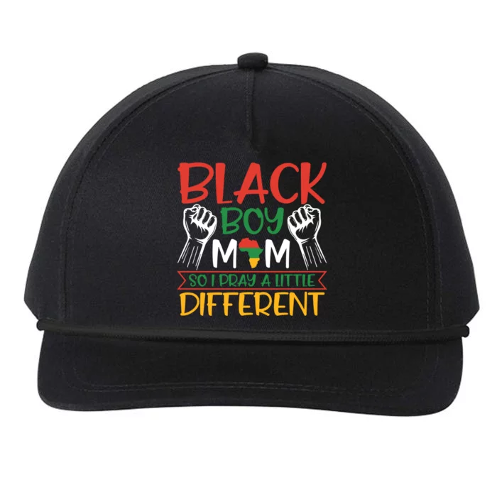 Religious Black Mom So I Pray A Little Different Gift Snapback Five-Panel Rope Hat