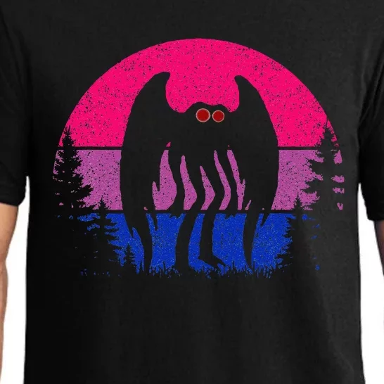 Retro Bi Mothman Bisexual Pride Point Pleasant Cryptid Pajama Set