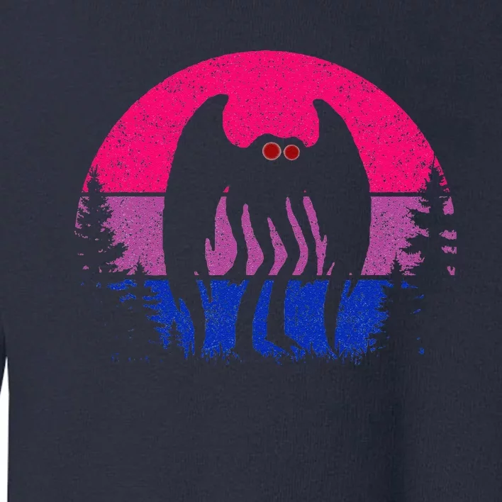 Retro Bi Mothman Bisexual Pride Point Pleasant Cryptid Toddler Sweatshirt